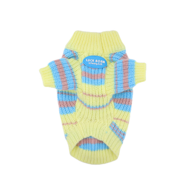 Dog Striped Pullover Sweater for medium dog breeds by Frenchiely
