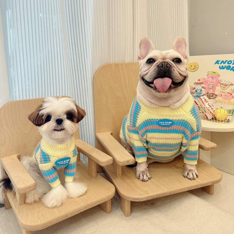 Dog Striped Pullover Sweater for medium dog breeds by Frenchiely