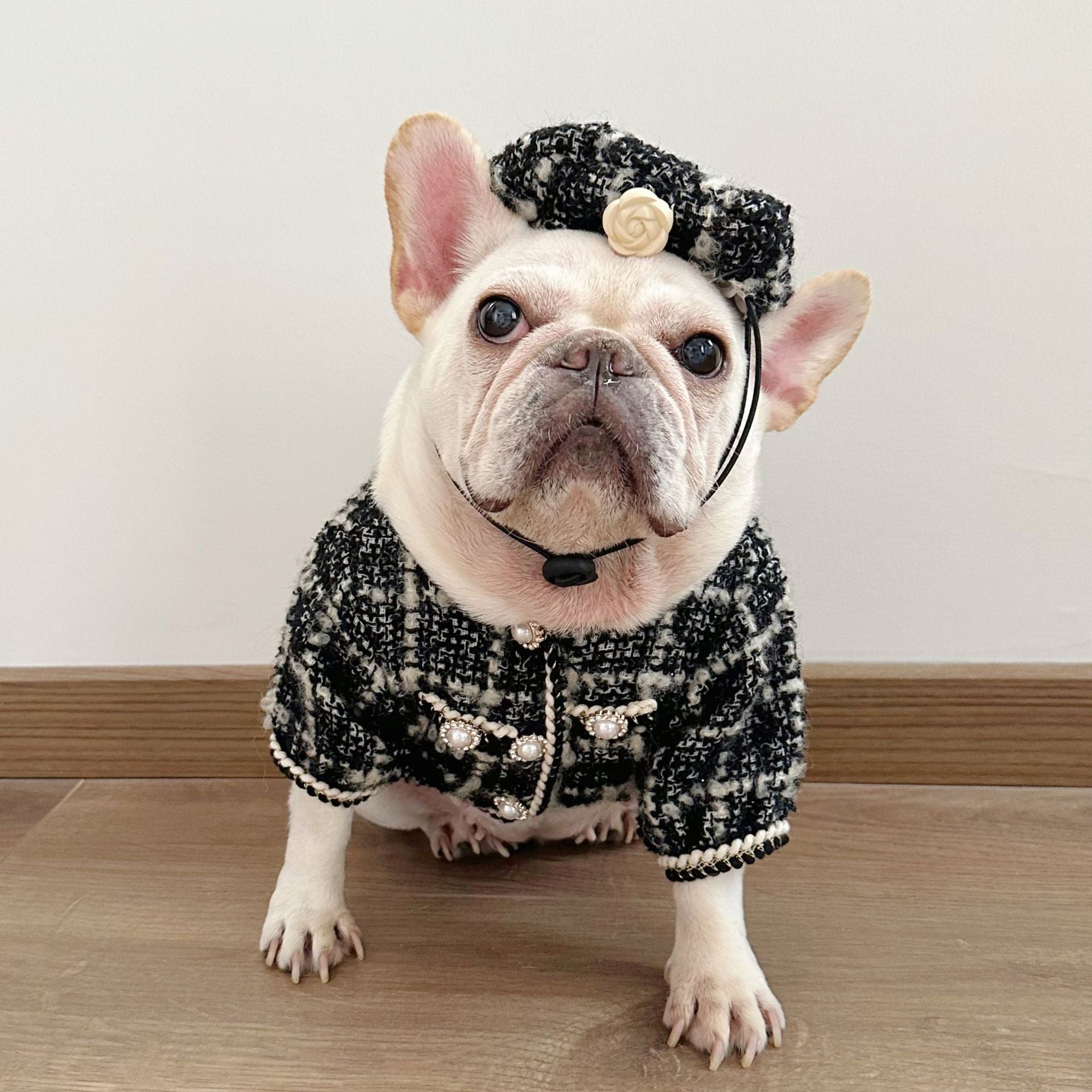 Dog  Plaid Tweed Fabric coat for small medium dogs
