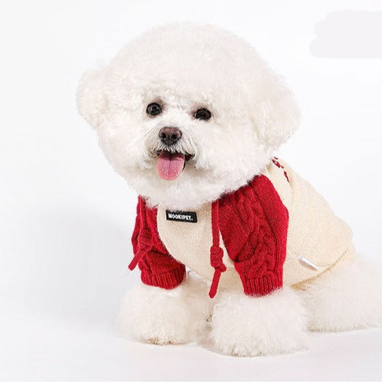 Dog Vintage Style Hooded Sweater Sweatshirt for medium dog breeds