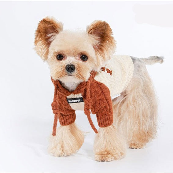 Dog Vintage Style Hooded Sweater Sweatshirt for medium dog breeds