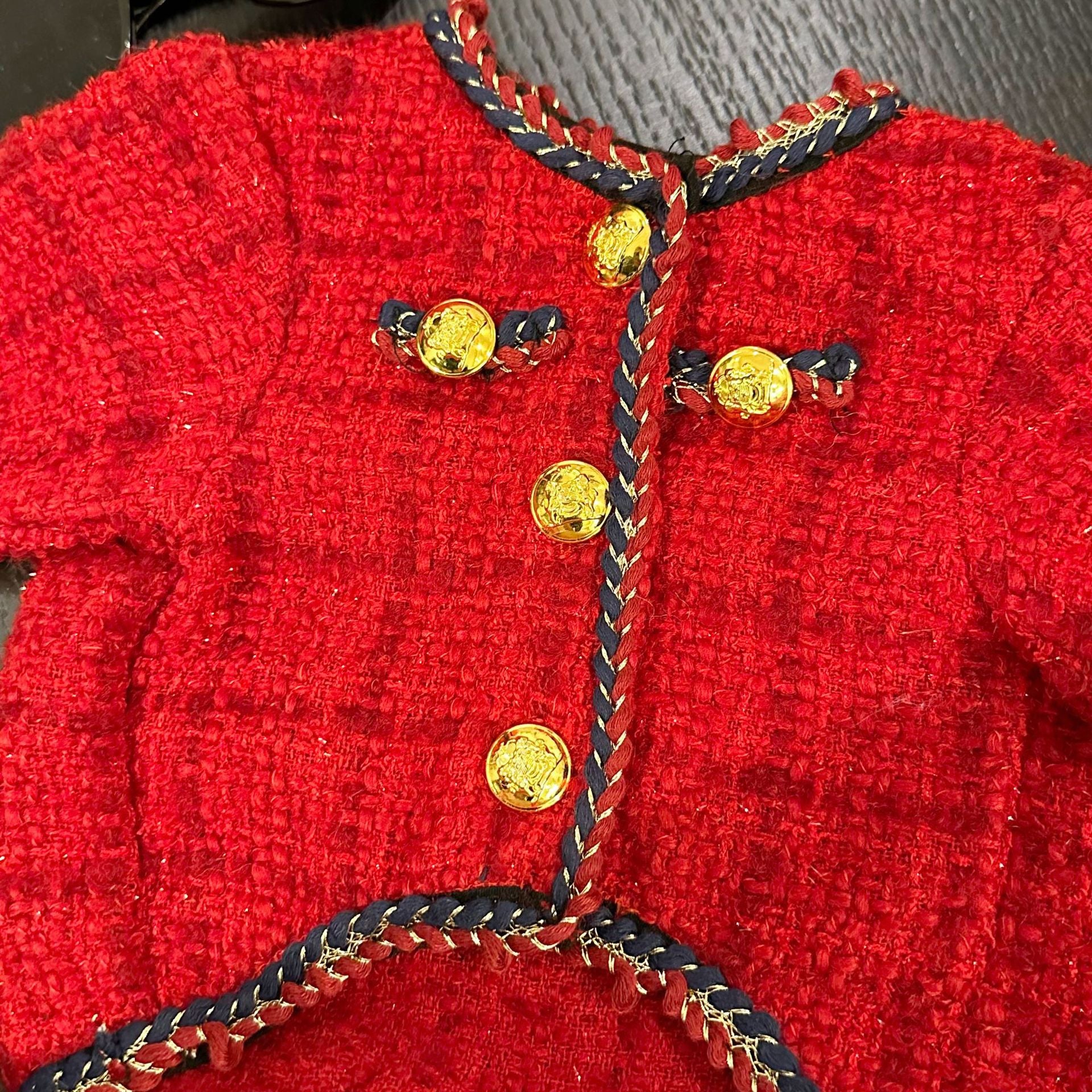 Dog  Plaid Tweed Fabric coat with beret for small medium dogs