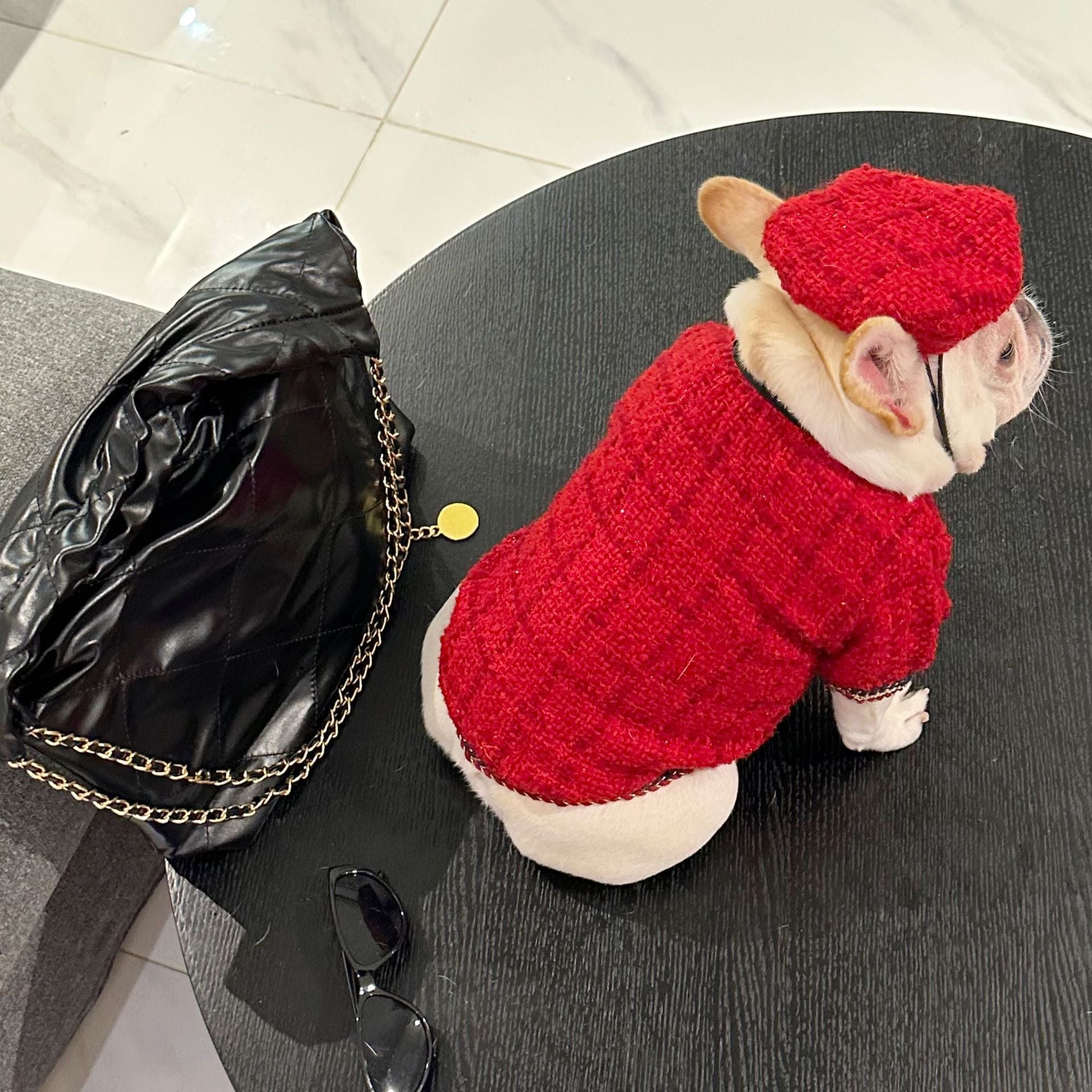Dog  Plaid Tweed Fabric coat for small medium dogs
