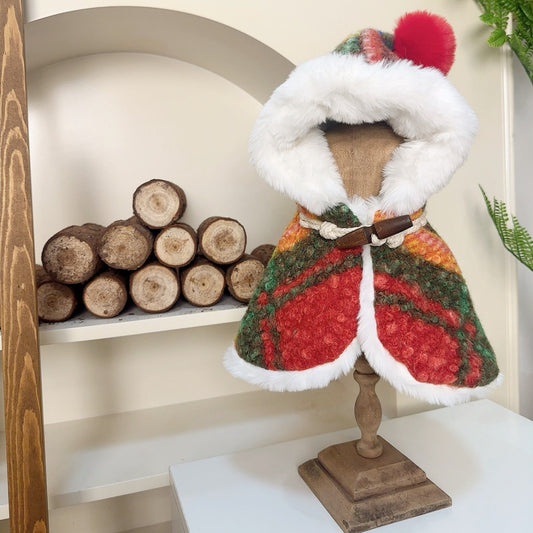 Dog Christmas Holiday Outfits Cloak for French Bulldogs