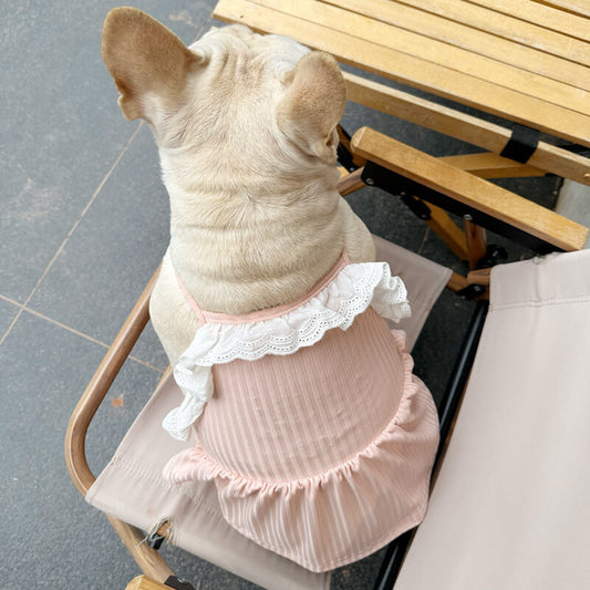 Stretchy Elegant Dress Pink DogcottondressforsmallmediumdogsbyFrenchiely_12