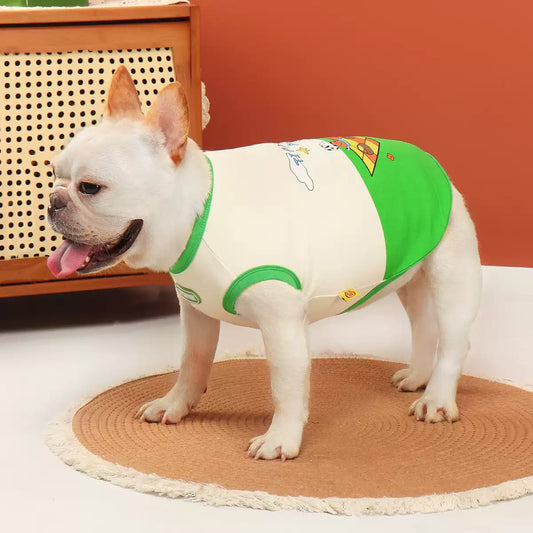 Green Cartoon Shirt DoggreenwithwhiteshirtforsmallmediumdogsbyFrenchiely_2