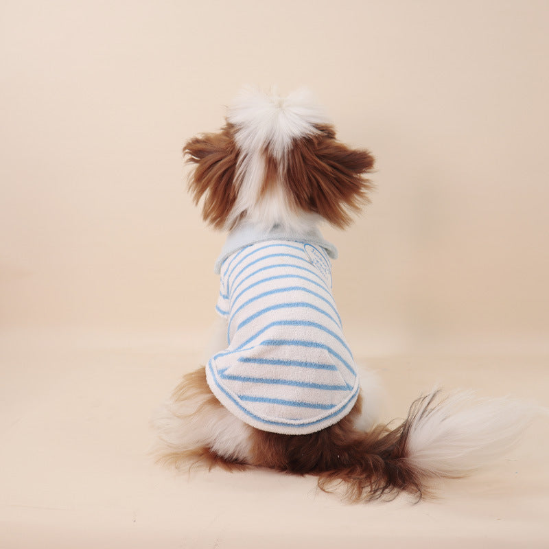 Dog Stripe Polo Shirt for small medium dogs by Frenchiely