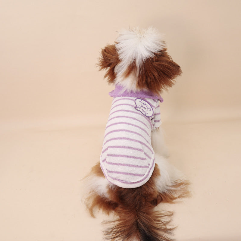 Dog Stripe Polo Shirt for small medium dogs by Frenchiely