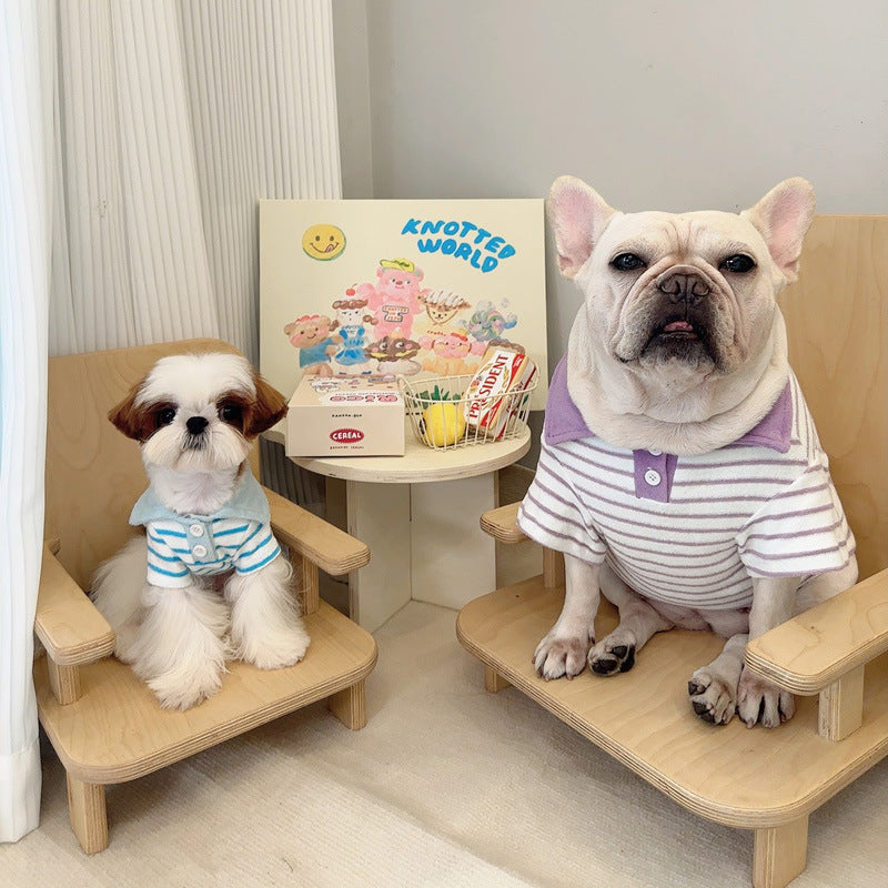 Dog Stripe Polo Shirt for small medium dogs by Frenchiely