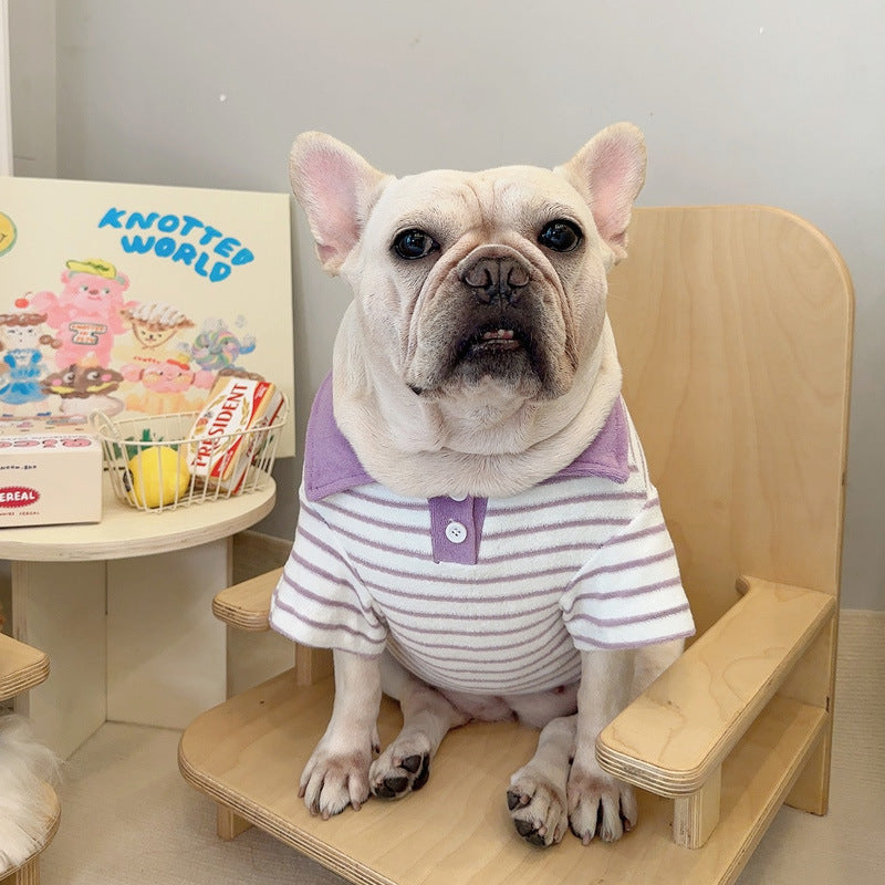 Dog Stripe Polo Shirt for small medium dogs by Frenchiely