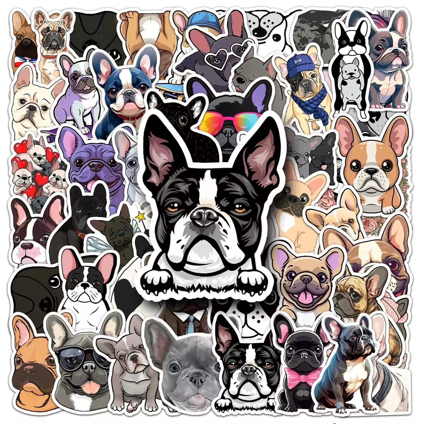 waterproof French Bulldog Vinyl Stickers decals