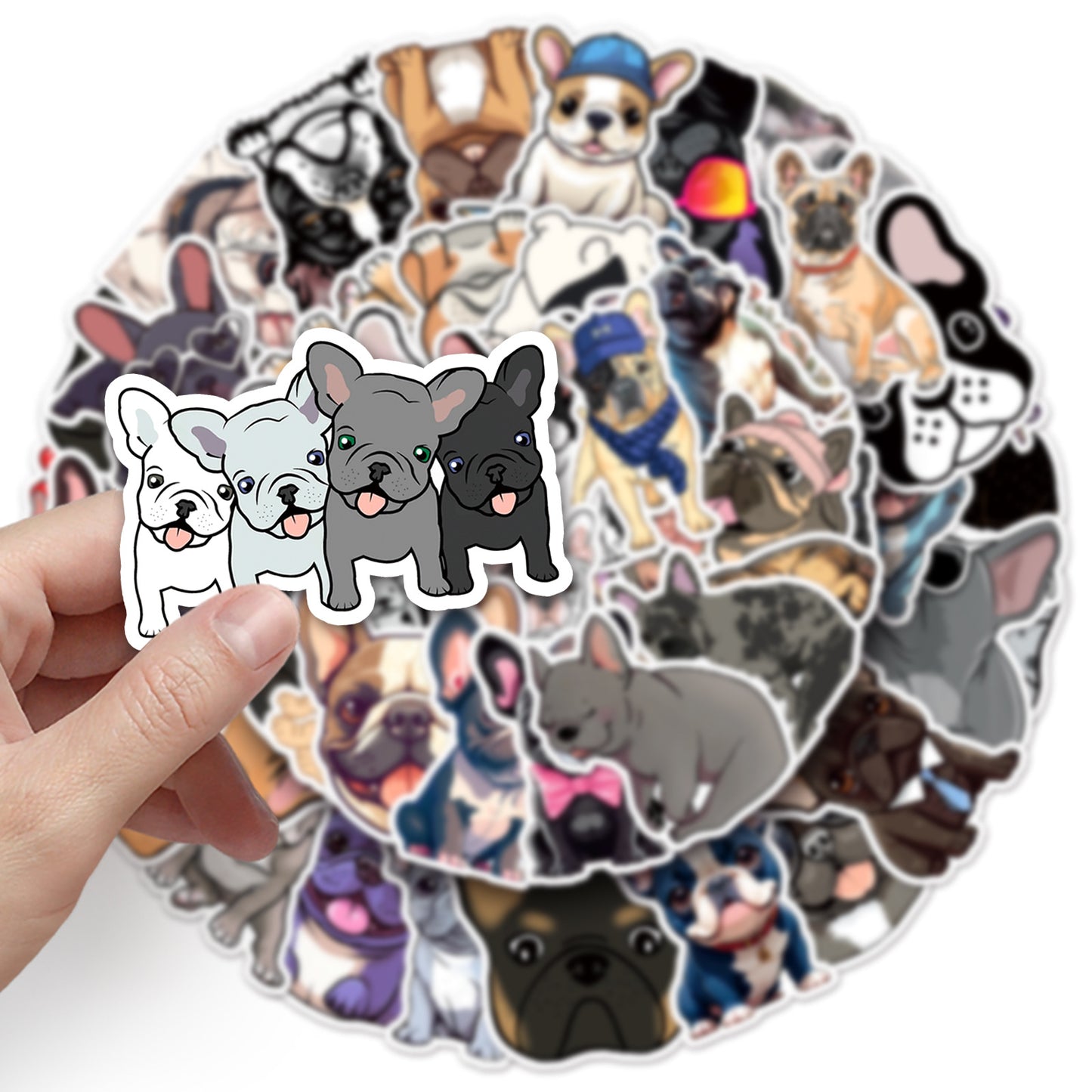 waterproof French Bulldog Vinyl Stickers decals