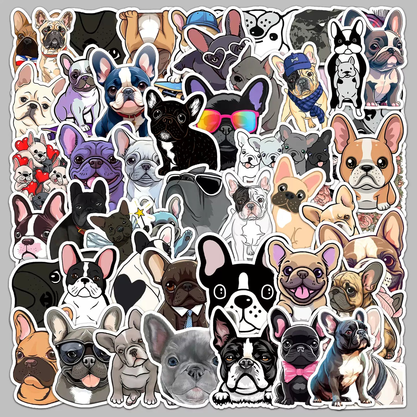 waterproof French Bulldog Vinyl Stickers decals