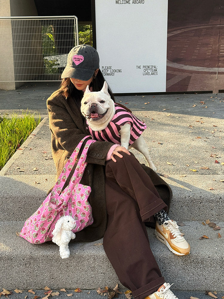 Pastel Violet Coat FrenchBulldogwarmjacketcoatwithfunnypattern_4