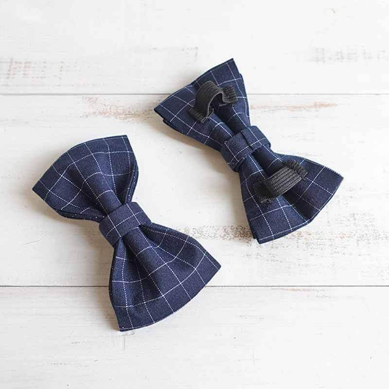 Dog Blue Plaid Bow Tie - Frenchiely