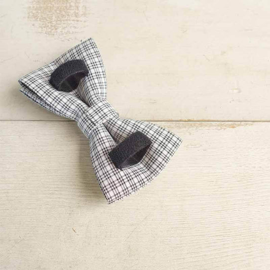 Dog White Plaid Bow Tie - Frenchiely
