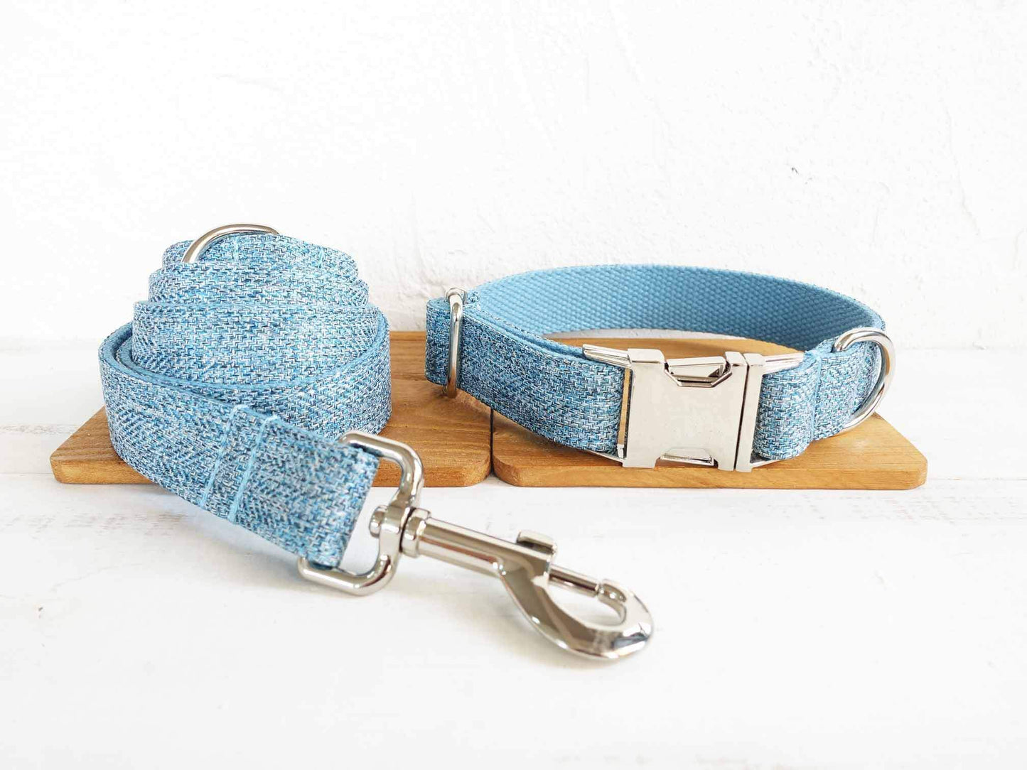 Dog Blue Collar Leash Set - Frenchiely