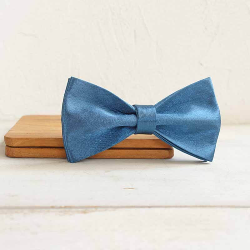 Dog Blue Satin Bow Tie - Frenchiely