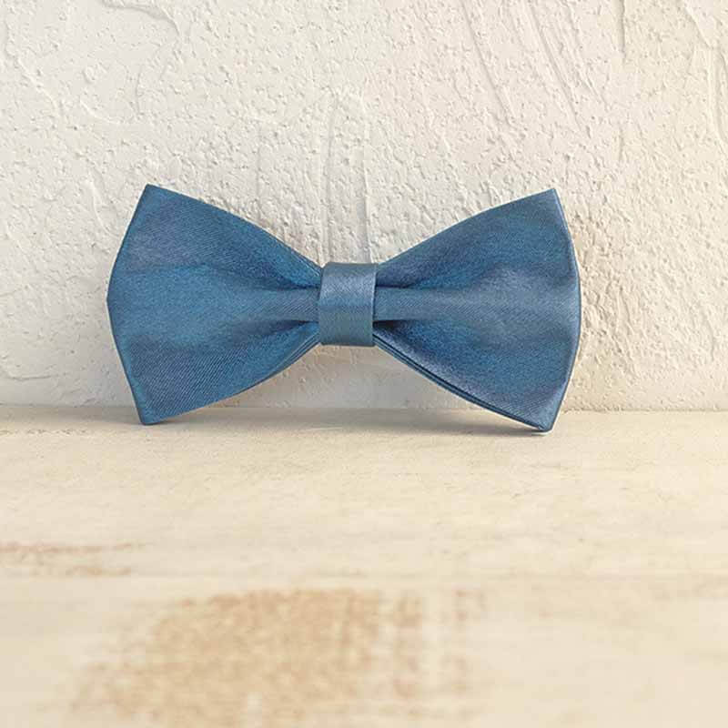Dog Blue Satin Bow Tie - Frenchiely