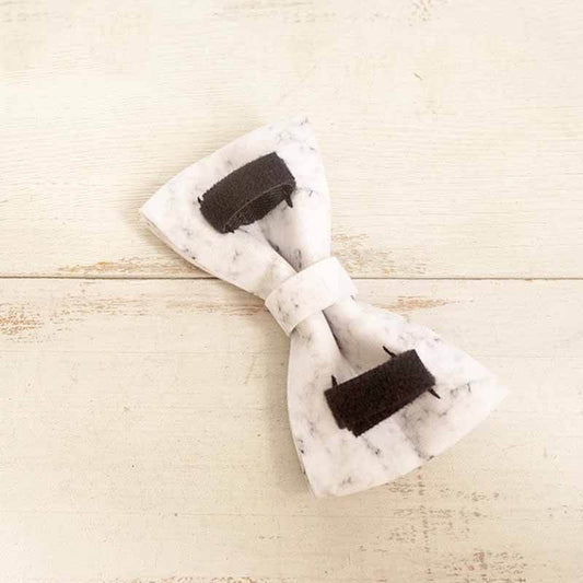 Dog Marble White Bow Tie - Frenchiely