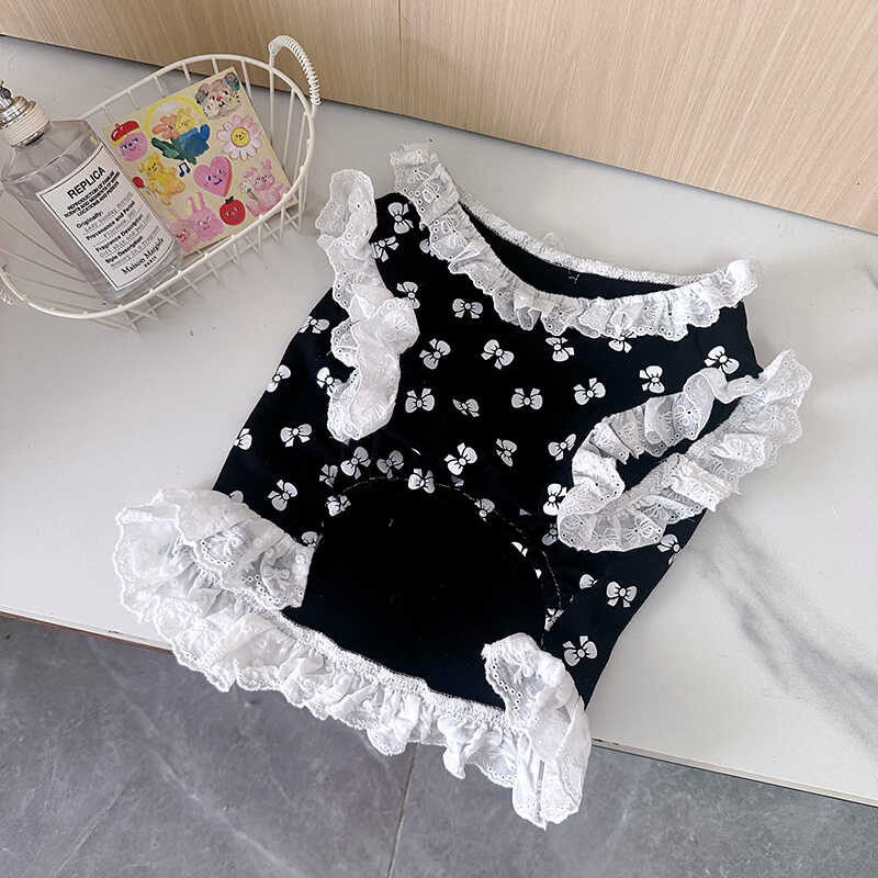 Dog Black and White Bowtie Dress