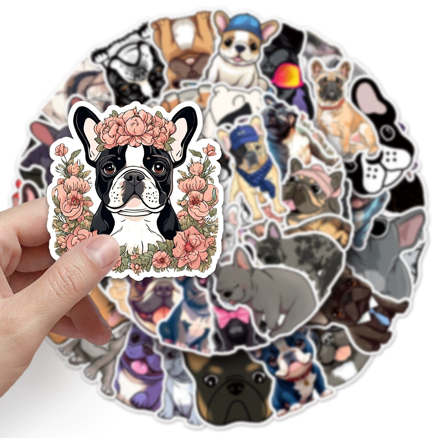 waterproof French Bulldog Vinyl Stickers decals