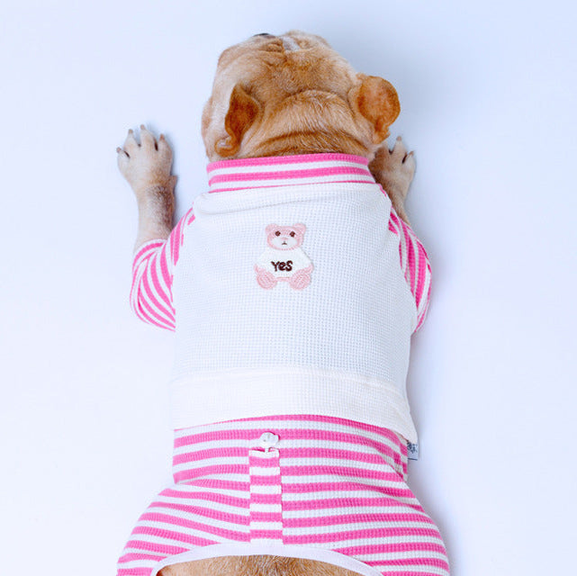 Pink Bear Pajamas dogPinkstripeBearPajamasforfrenchbulldogsbyFrenchiely_2