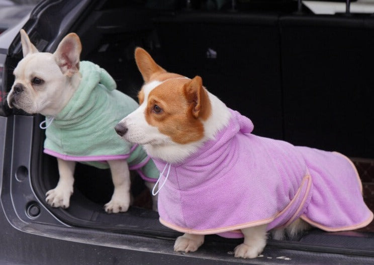 Adjustable Hooded Dog Bath Towel dogbathingrobeforsmallmediumdogsbyfrenchiely_2