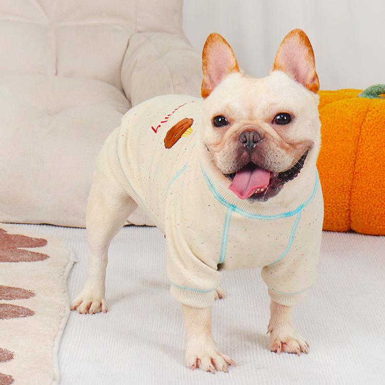 Dog Warm Jumper Shirt in Beige for Medium Dog Breeds by Frenchiely.com