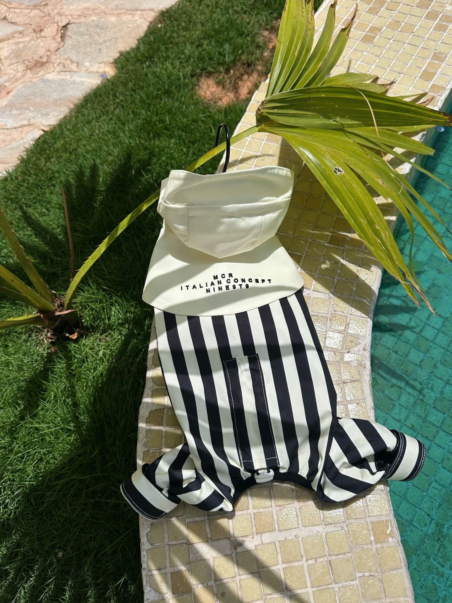 Black & Stripe Onesie Raincoat