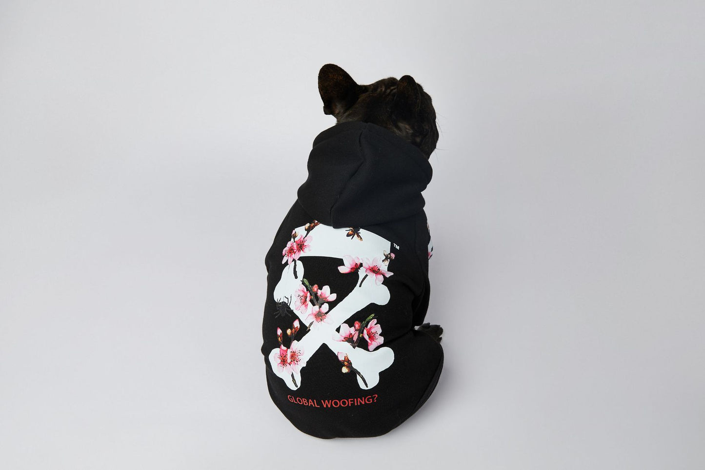 Dog Black Sakura Woof Hoodie - Frenchiely