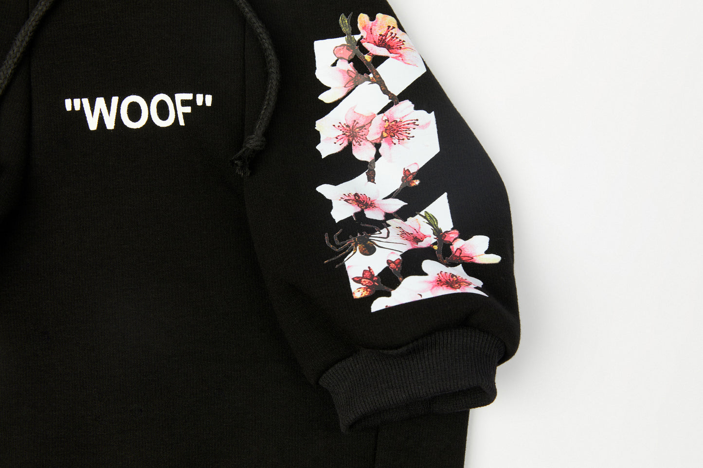 Dog Black Sakura Woof Hoodie - Frenchiely