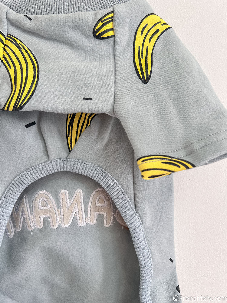 dog banana onesie pajamas for puppy