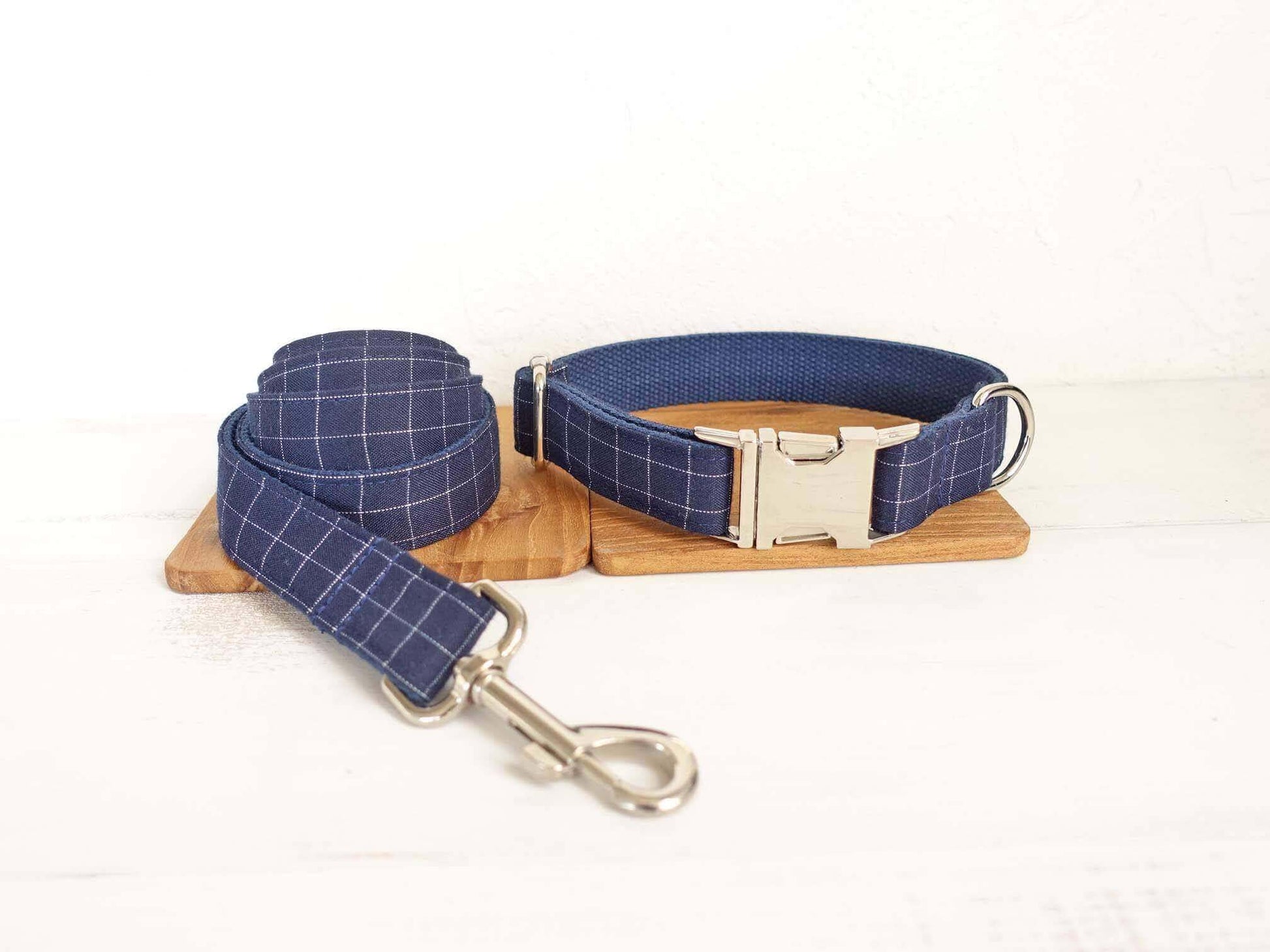 Dog Blue Collar Leash Set - Frenchiely