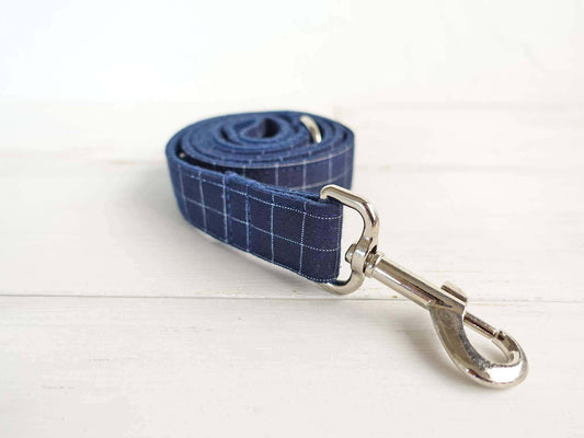 Dog Blue Plaid Leash - Frenchiely