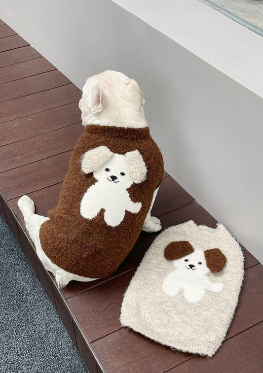 Warm Doggie Sweater dogbrowndoggiepatternsweaterforsmallmediumdogsbyFrenchiely_13