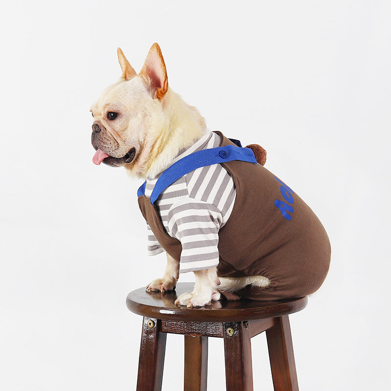 Dog Brown Overalls Onesie - Frenchiely