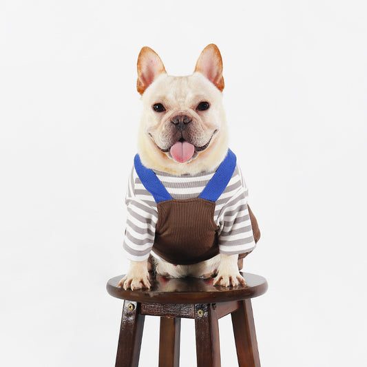 Dog Brown Overalls Onesie - Frenchiely