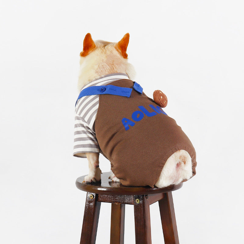 Dog Brown Overalls Onesie - Frenchiely