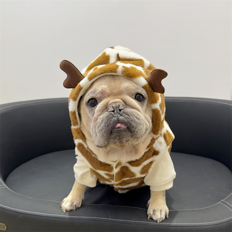 Dog Warm Reindeer Hooded Coat for Medium Dogs BY Frenchiely