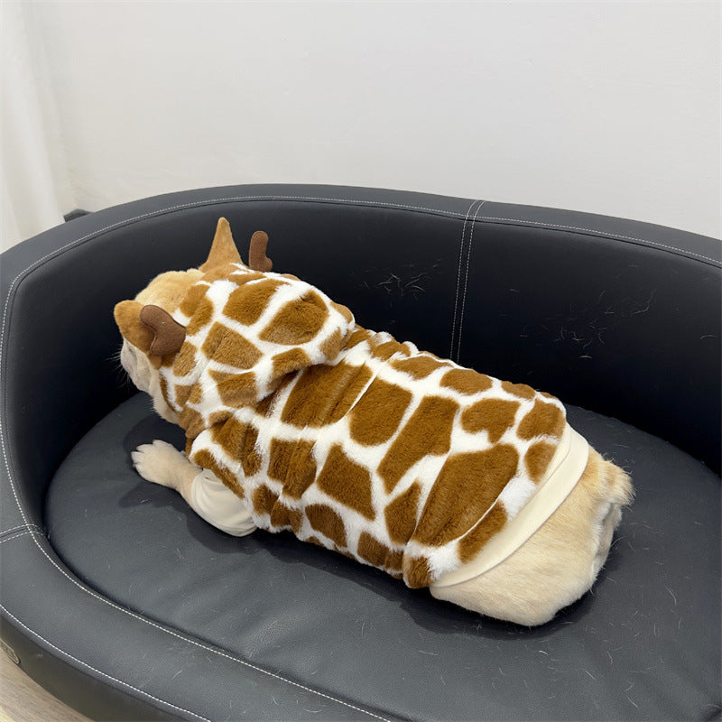 Dog Warm Reindeer Hooded Coat for Medium Dogs BY Frenchiely