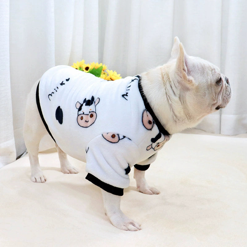 Cartoon Cattle Print Pullover