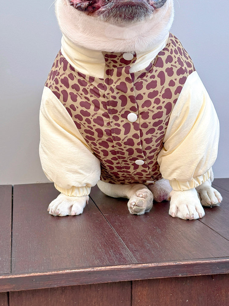 Dog Cartoon Winter Jacket for Chunky French BUlldogs