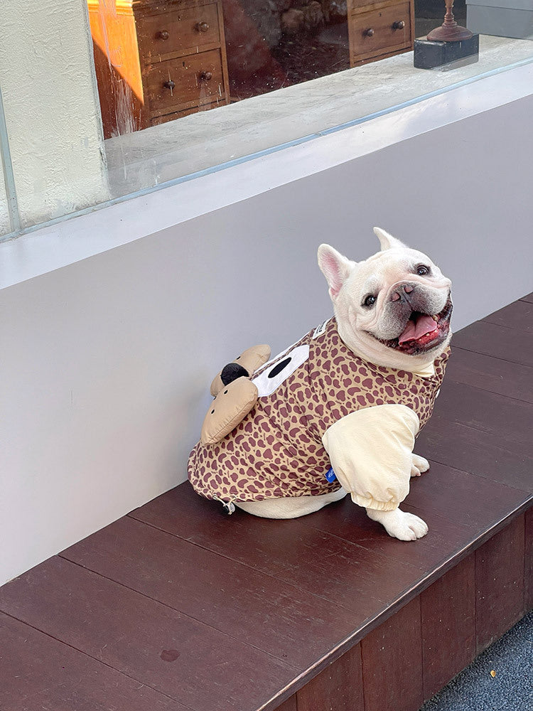 Dog Cartoon Winter Jacket for Chunky French BUlldogs