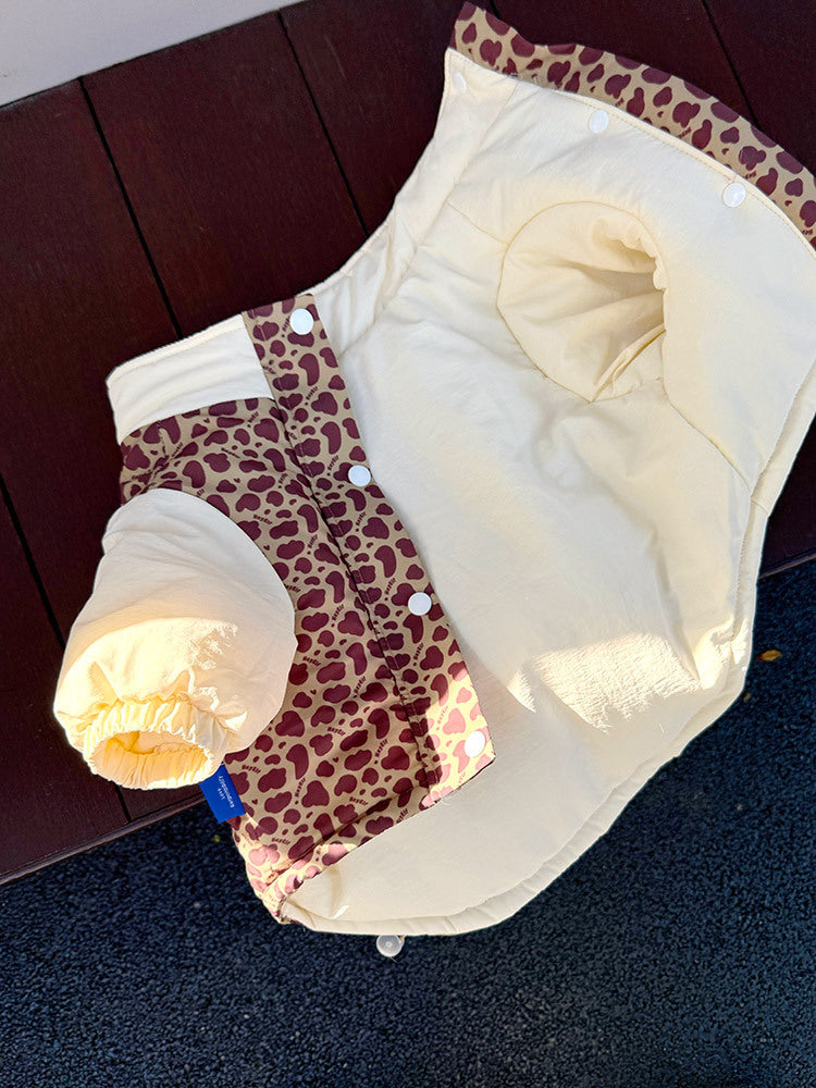 Dog Cartoon Winter Jacket for Chunky French BUlldogs