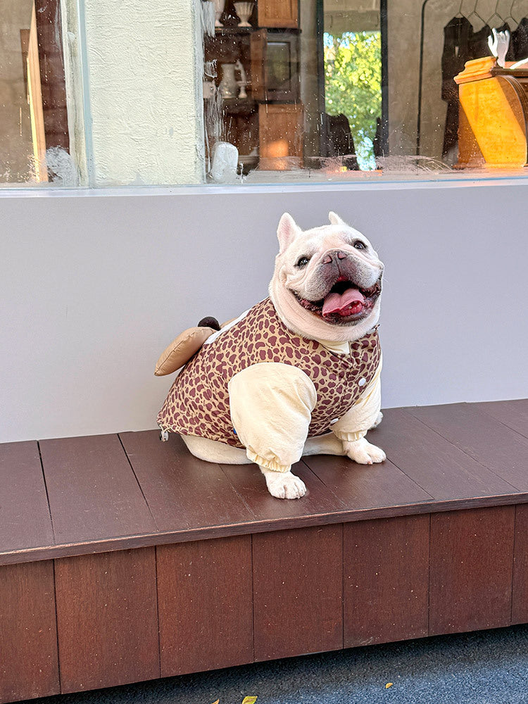 Dog Cartoon Winter Jacket for Chunky French BUlldogs