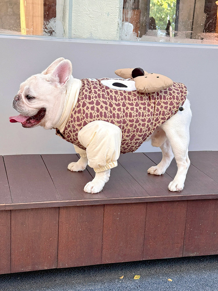 Dog Cartoon Winter Jacket for Chunky French BUlldogs