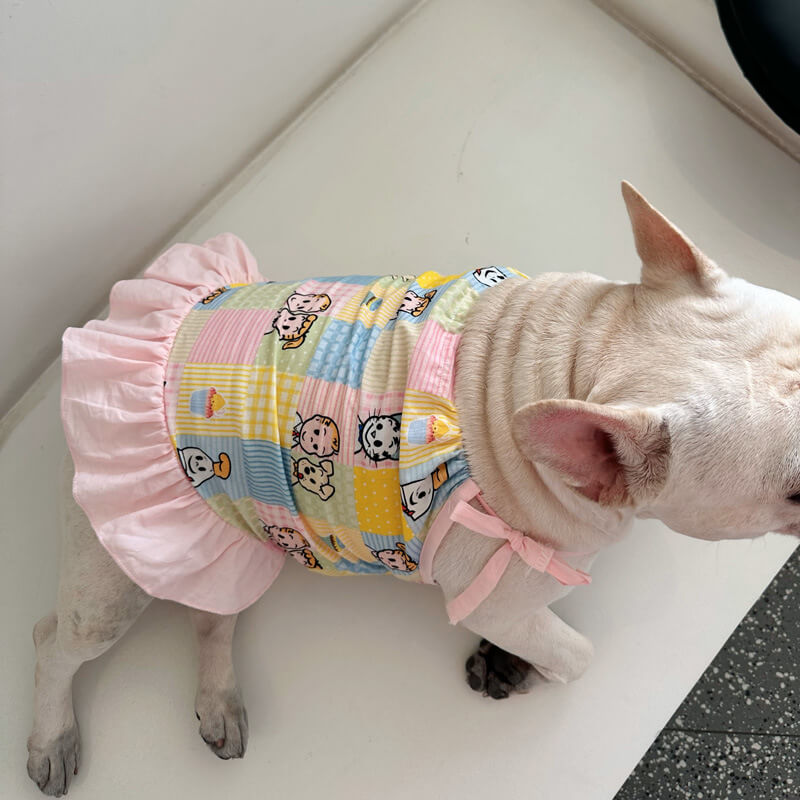 Dog Cartoonpink Dress for small medium dogs by Frenchiely