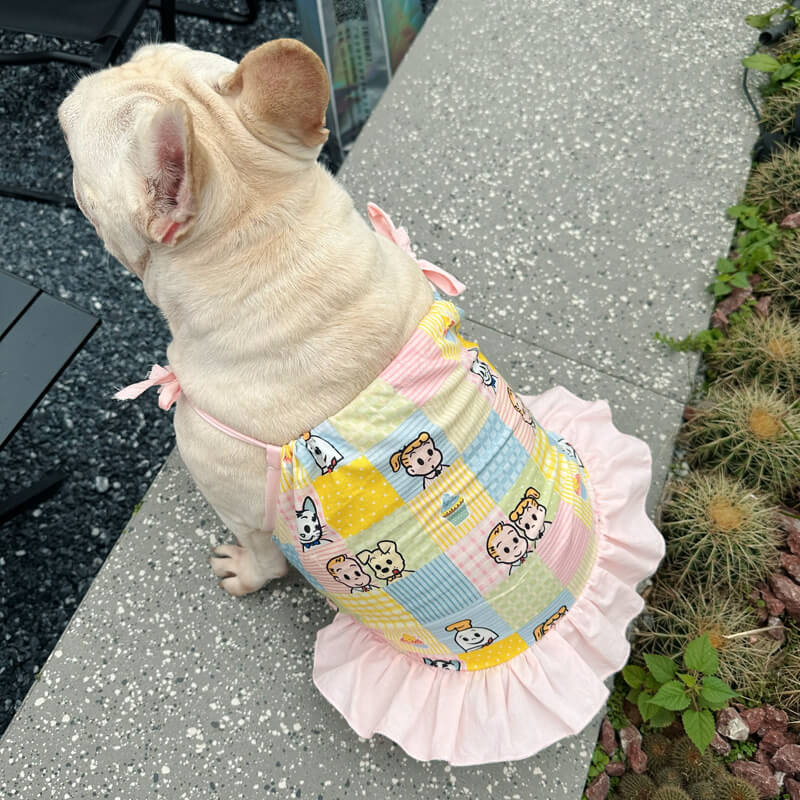 Dog Cartoonpink Dress for small medium dogs by Frenchiely