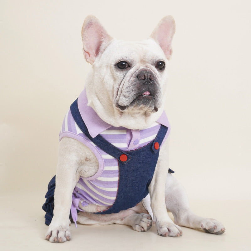 Dog Dark Blue Demin Dress for small and medium dog breeds